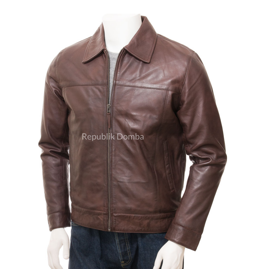 Jaket Kulit Domba Pria Formal Premium | PF 430 - Tampak Depan