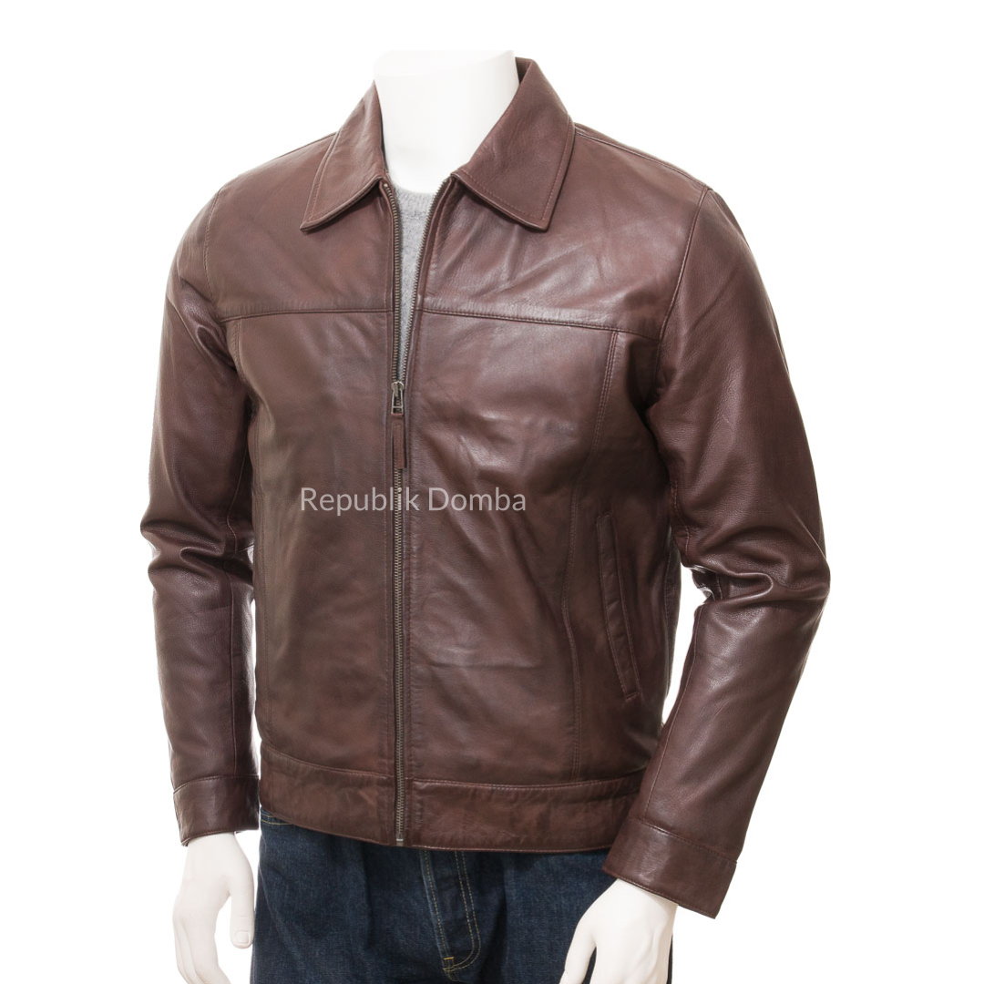 Jaket Kulit Domba Pria Formal Premium | PF 430 - Tampak Depan