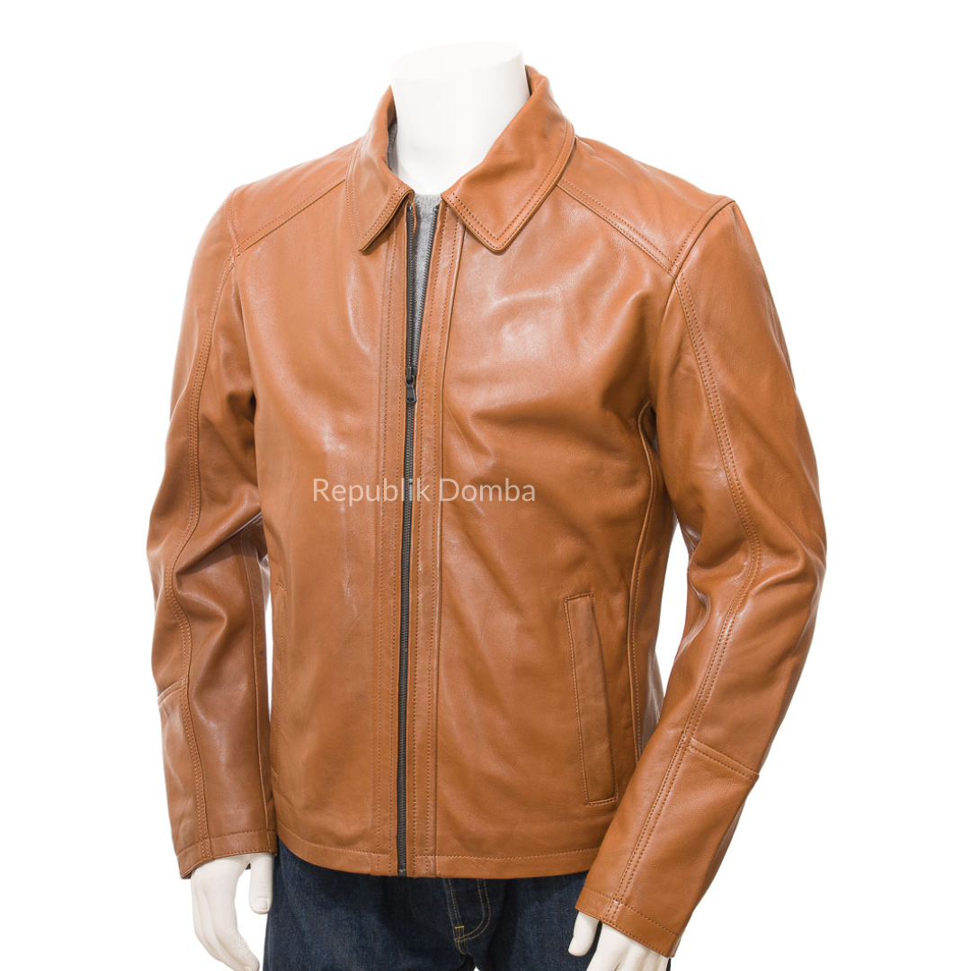Jaket Kulit Domba Pria Formal Premium | PF 431 - Tampak Depan
