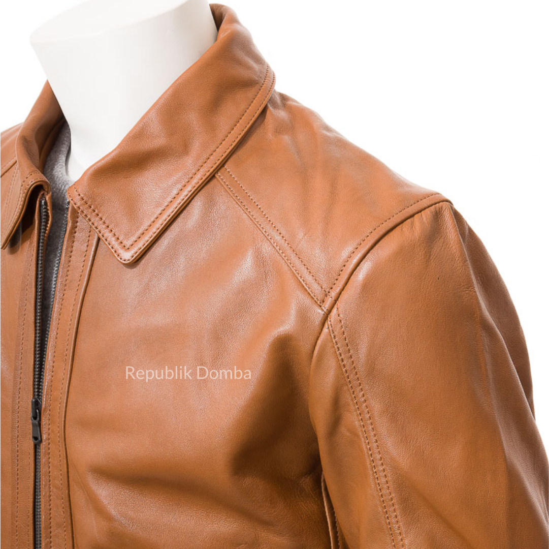 Jaket Kulit Domba Pria Formal Premium | PF 431 - Tampak Samping