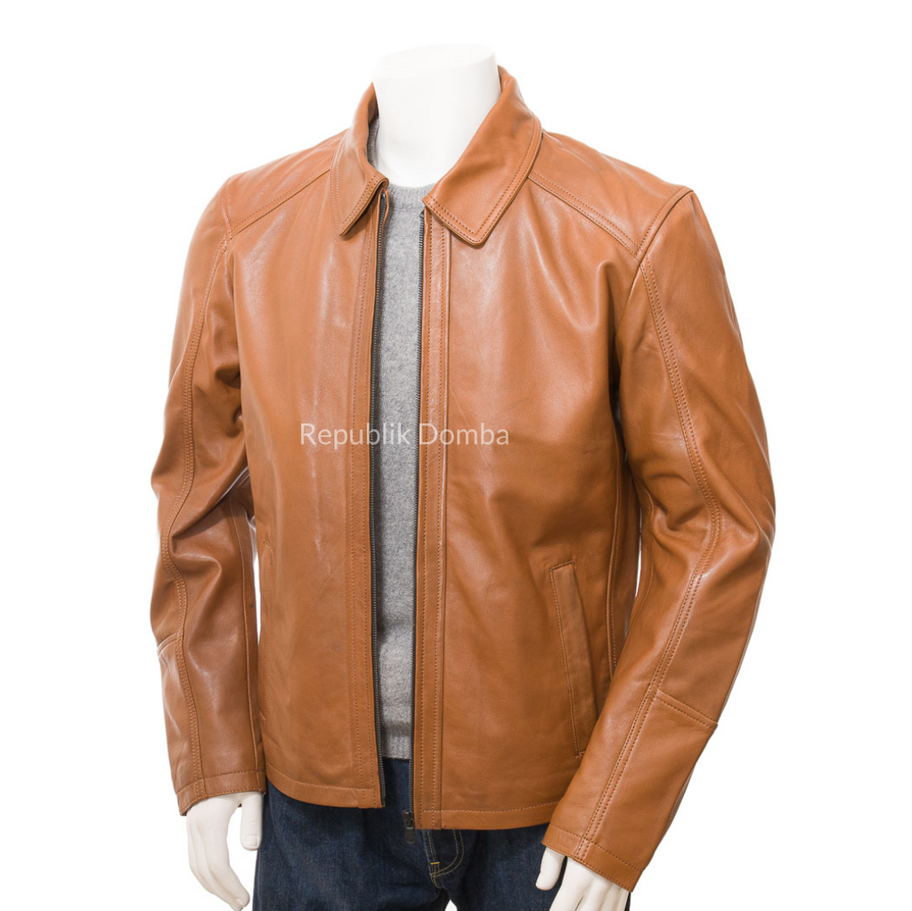 Jaket Kulit Domba Pria Formal Premium | PF 431 - Detail Bahan Kulit Domba