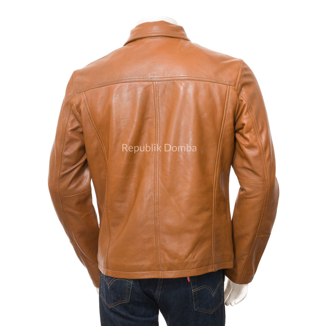 Jaket Kulit Domba Pria Formal Premium | PF 431 - Detail Hardware dan Jahitan