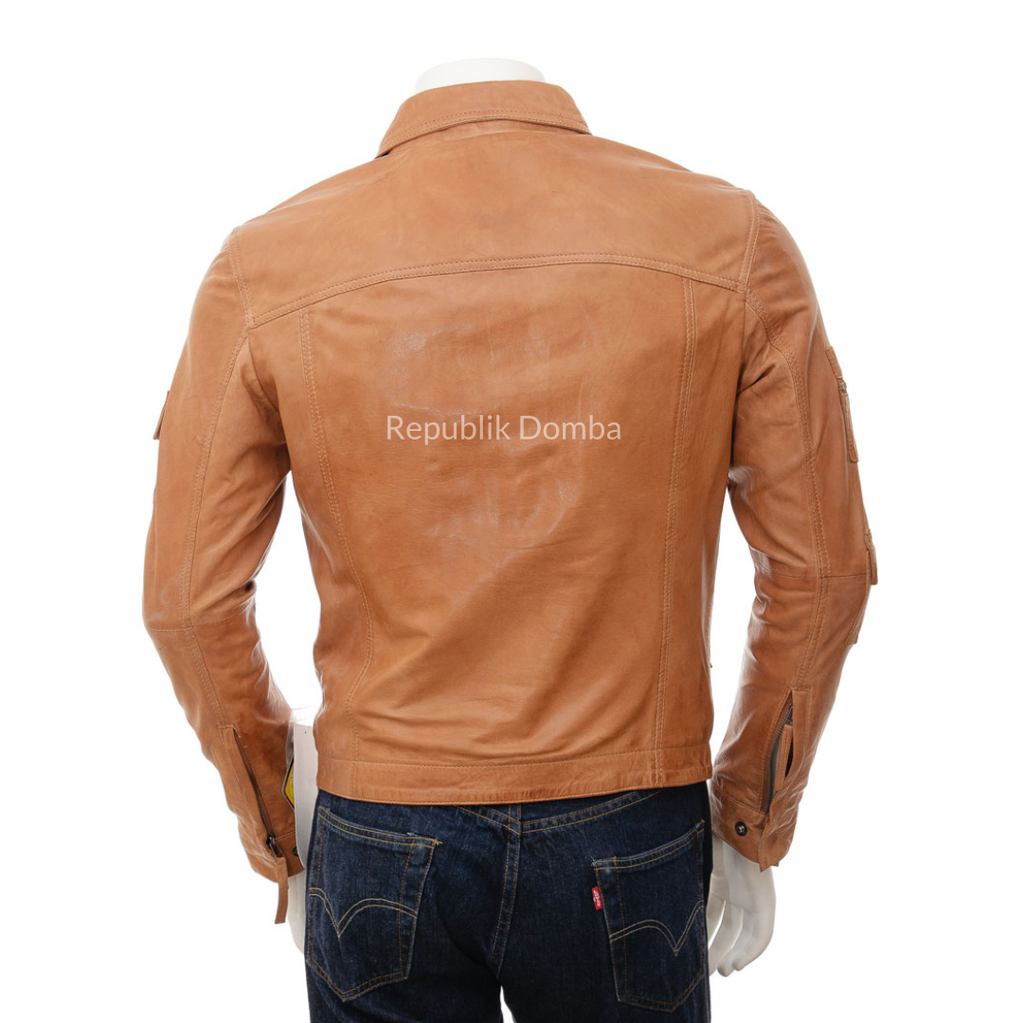 Jaket Kulit Domba Pria Formal Premium | PF 433 - Detail Bahan Kulit Domba