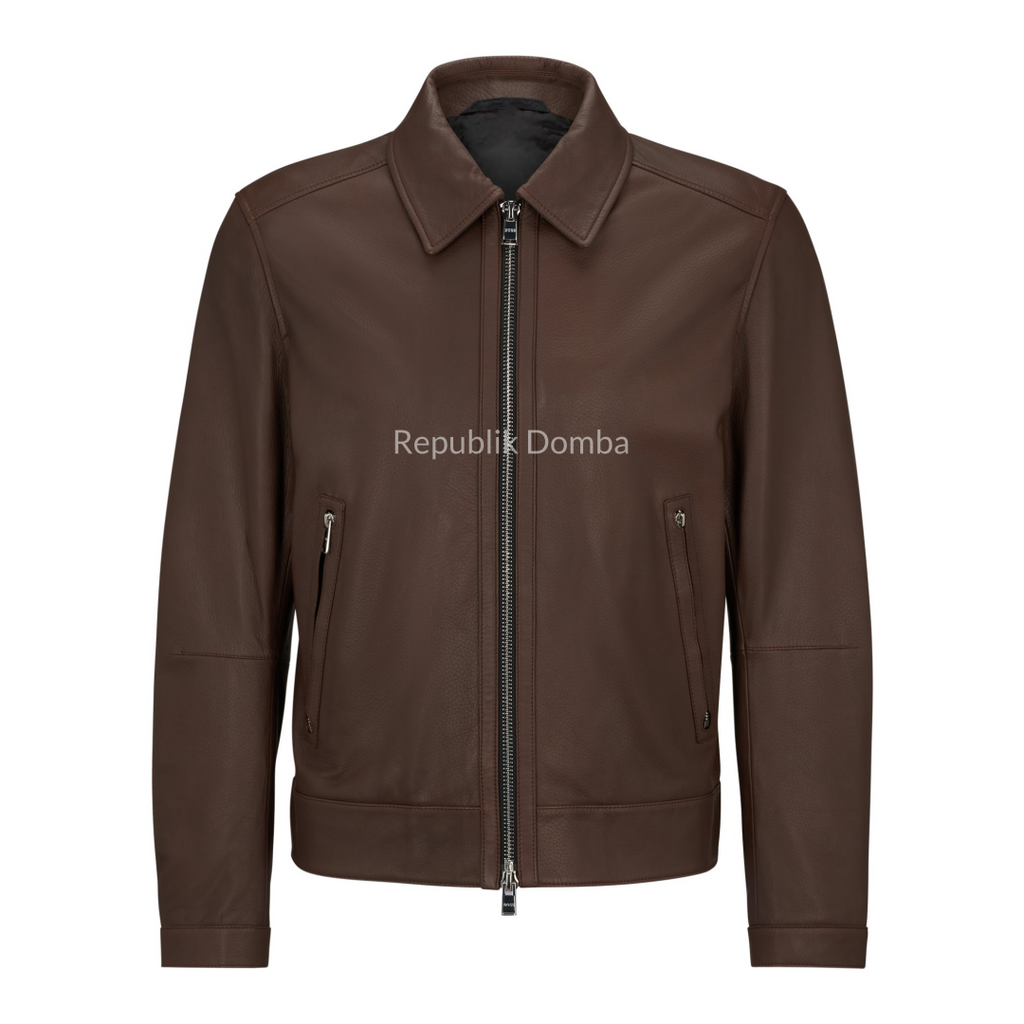 Jaket Kulit Domba Pria Formal Premium | PF 435 - Tampak Depan