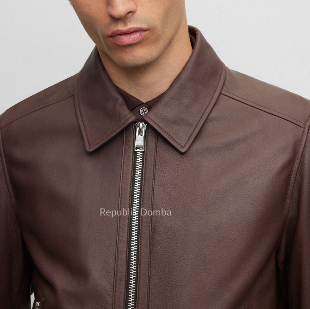 Jaket Kulit Domba Pria Formal Premium | PF 435 - Tampak Samping