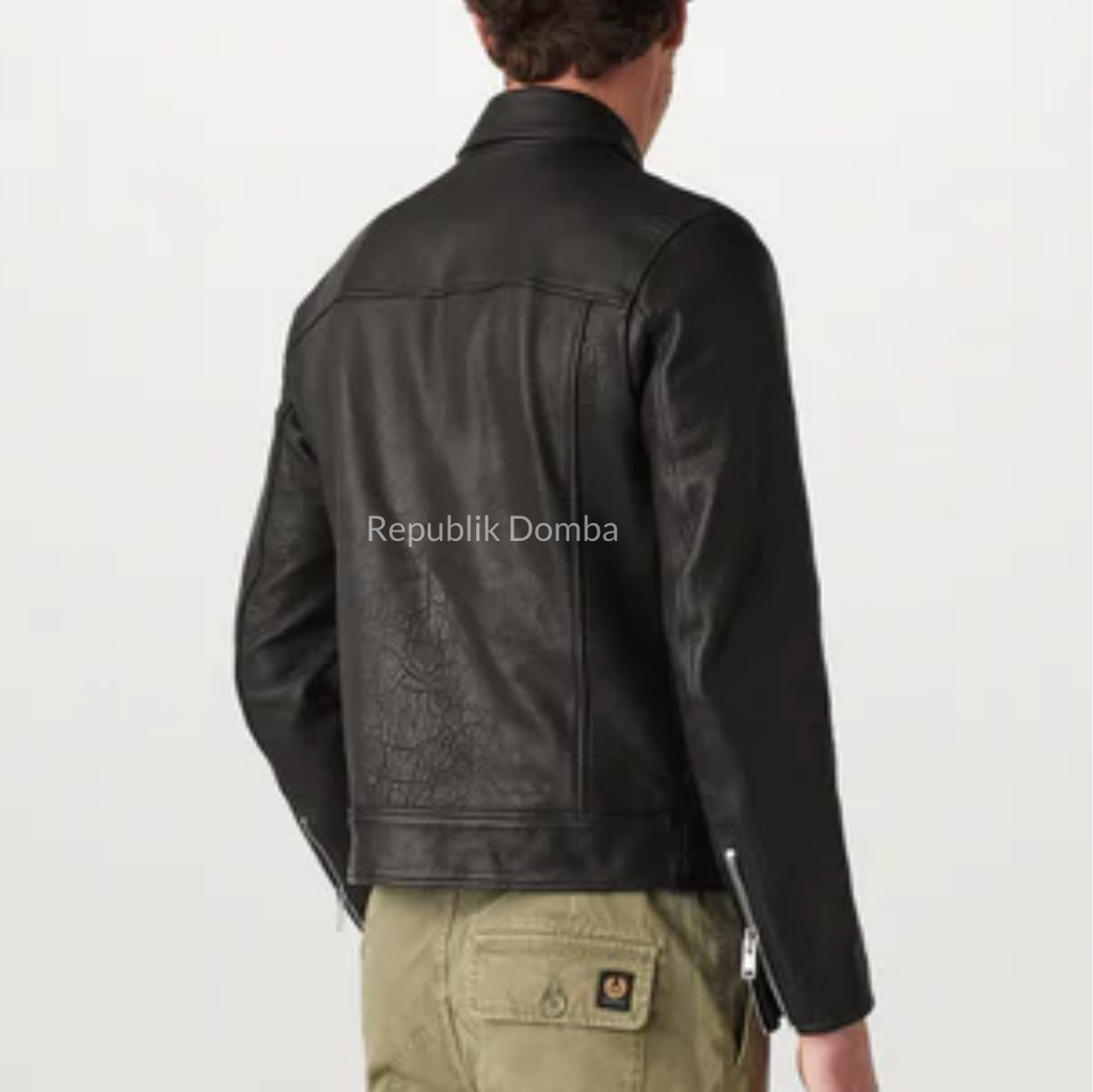 Jaket Kulit Domba Pria Formal Premium | PF 437 - Detail Hardware dan Jahitan