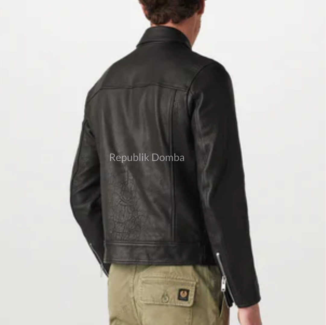 Jaket Kulit Domba Pria Formal Premium | PF 437 - Detail Hardware dan Jahitan