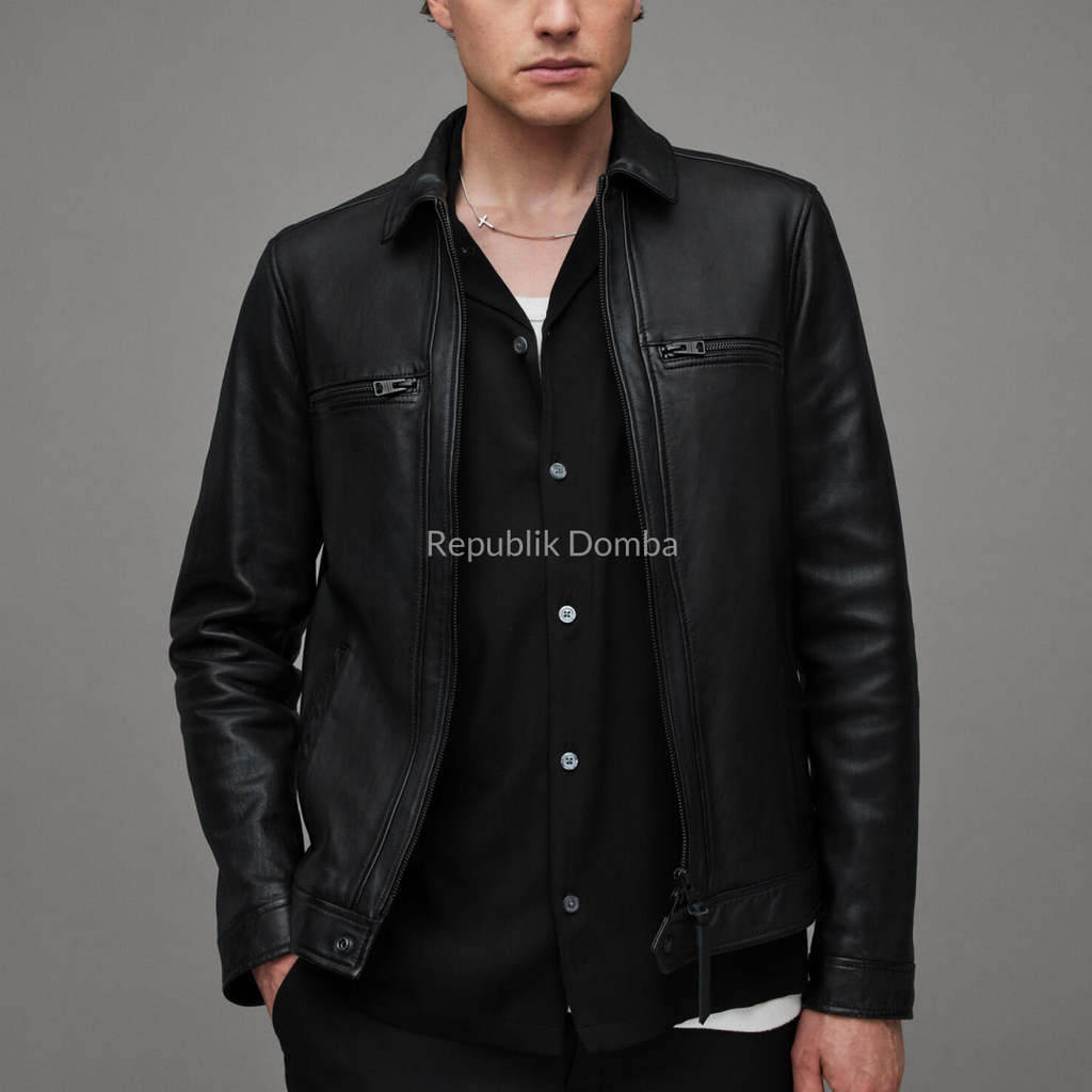 Jaket Kulit Domba Pria Formal Premium | PF 439 - Tampak Depan