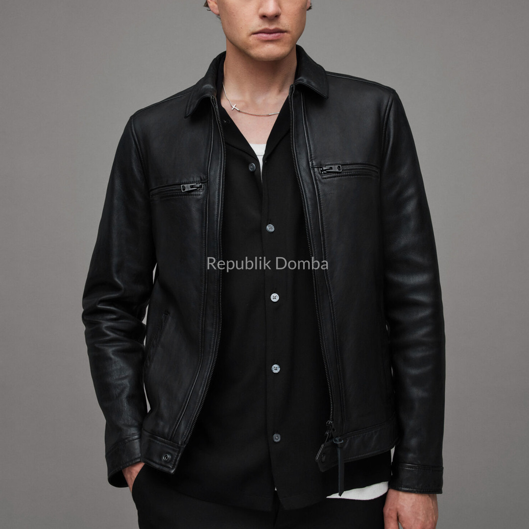 Jaket Kulit Domba Pria Formal Premium | PF 439 - Tampak Depan
