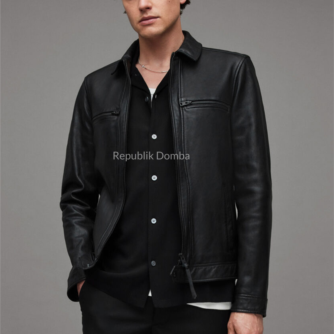 Jaket Kulit Domba Pria Formal Premium | PF 439 - Tampak Samping