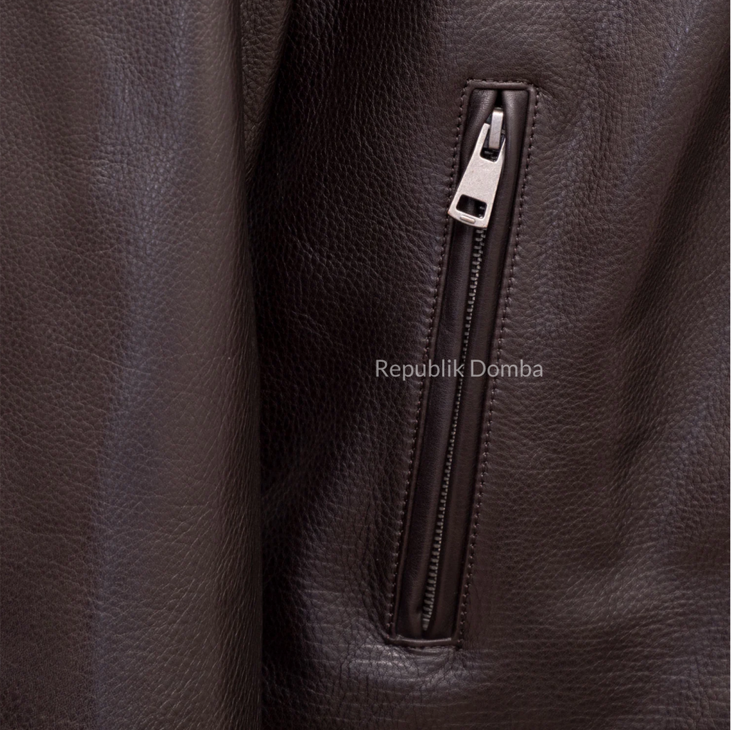 Jaket Kulit Domba Pria Formal Premium | PF 441 - Tampak Samping