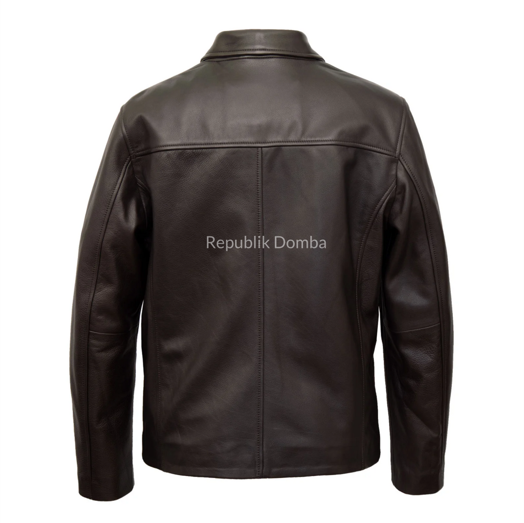 Jaket Kulit Domba Pria Formal Premium | PF 441 - Tampak Belakang