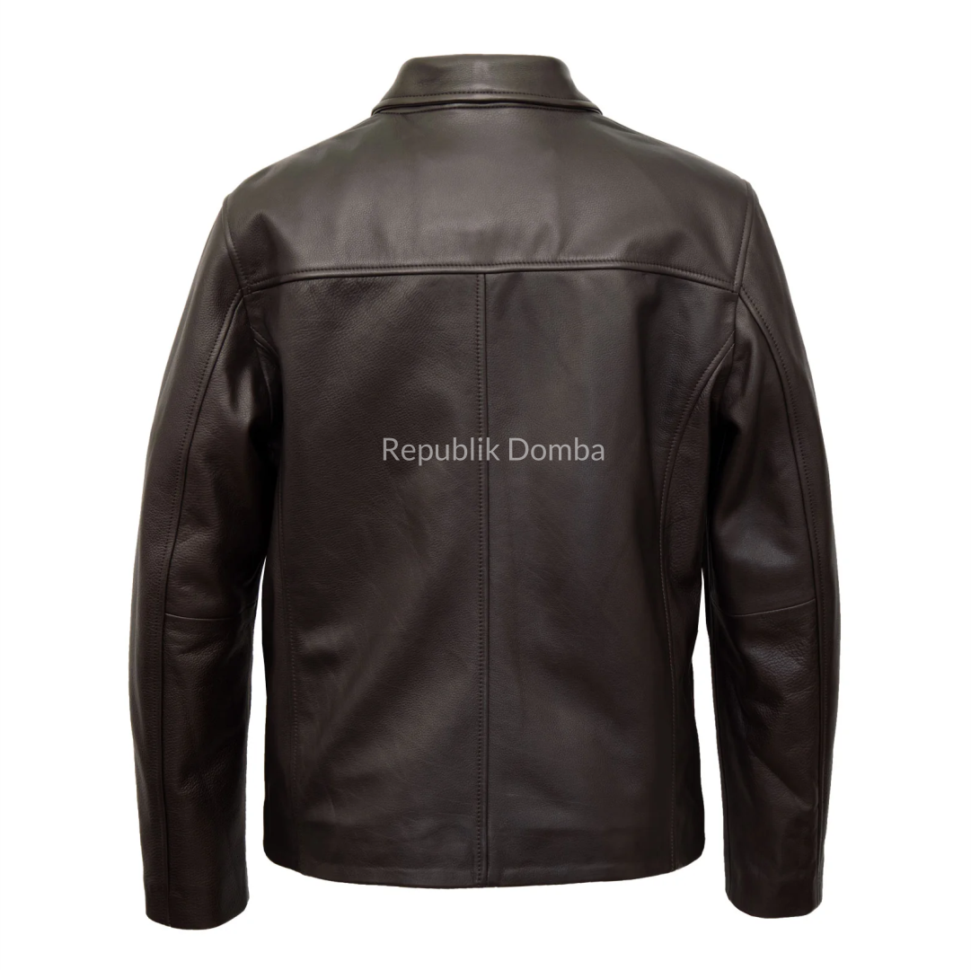 Jaket Kulit Domba Pria Formal Premium | PF 441 - Tampak Belakang