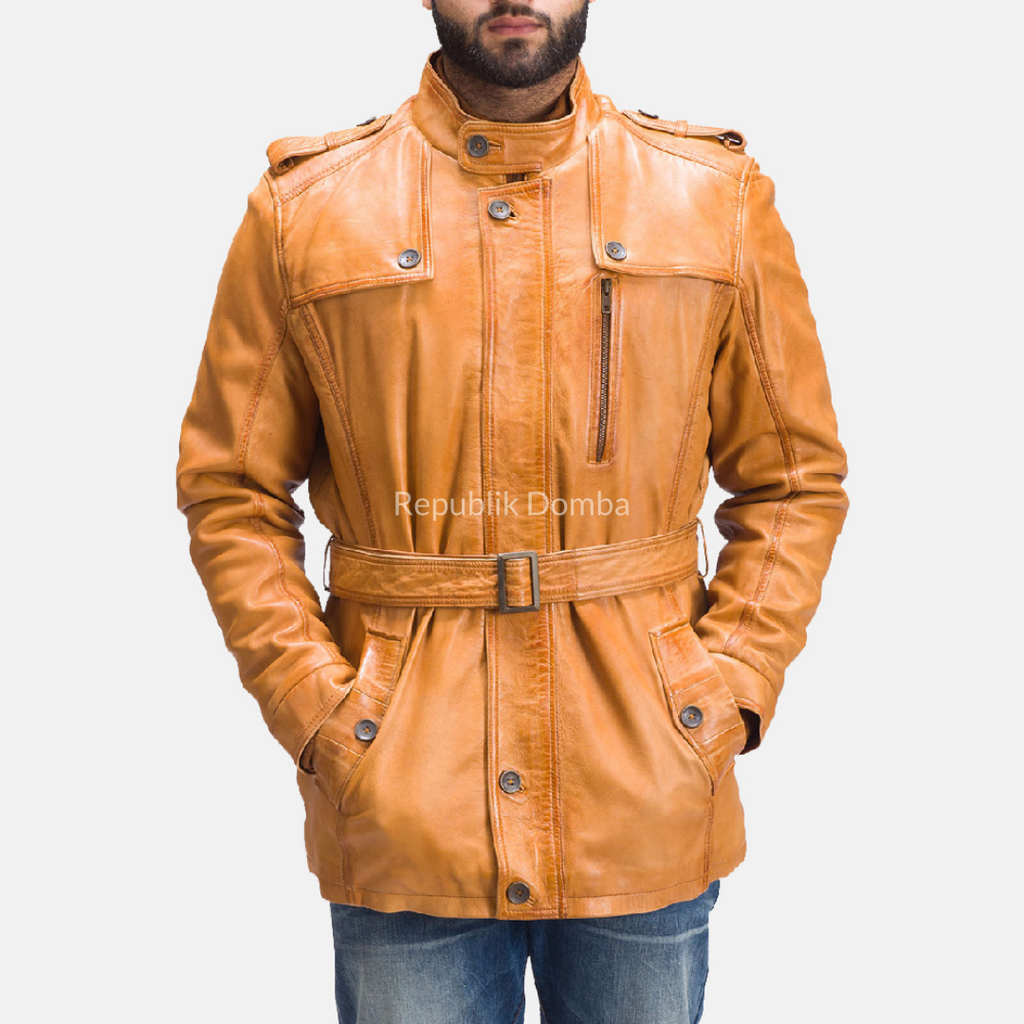 Jaket Kulit Pria Safari - PJS 105 - Tampak Depan