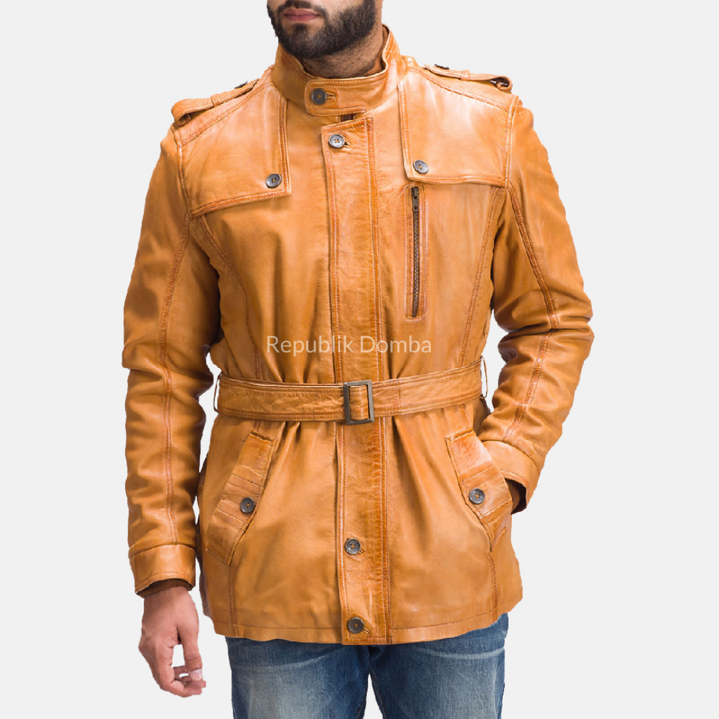 Jaket Kulit Pria Safari - PJS 105 - Tampak Samping