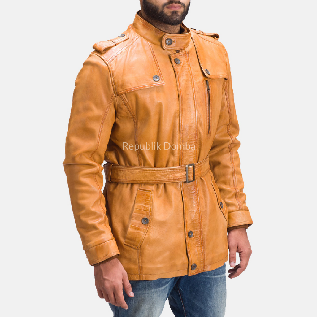 Jaket Kulit Pria Safari - PJS 105 - Tampak Belakang