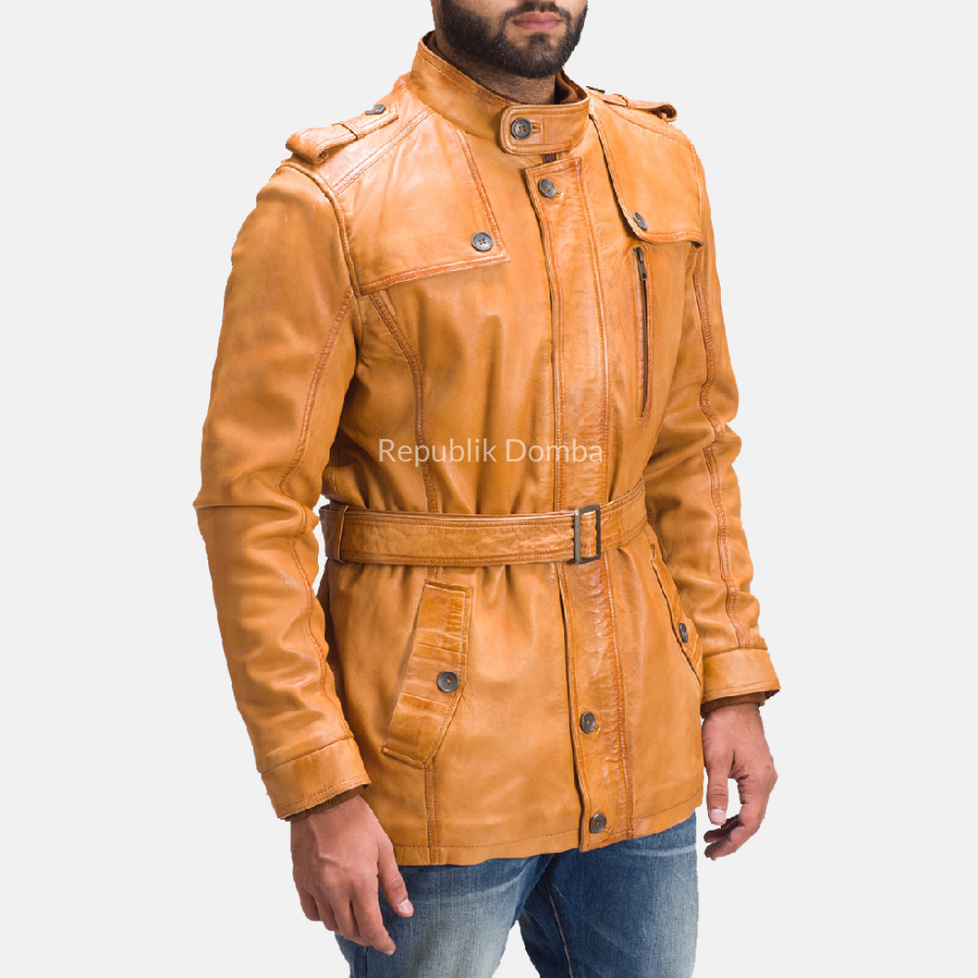 Jaket Kulit Pria Safari - PJS 105 - Tampak Belakang