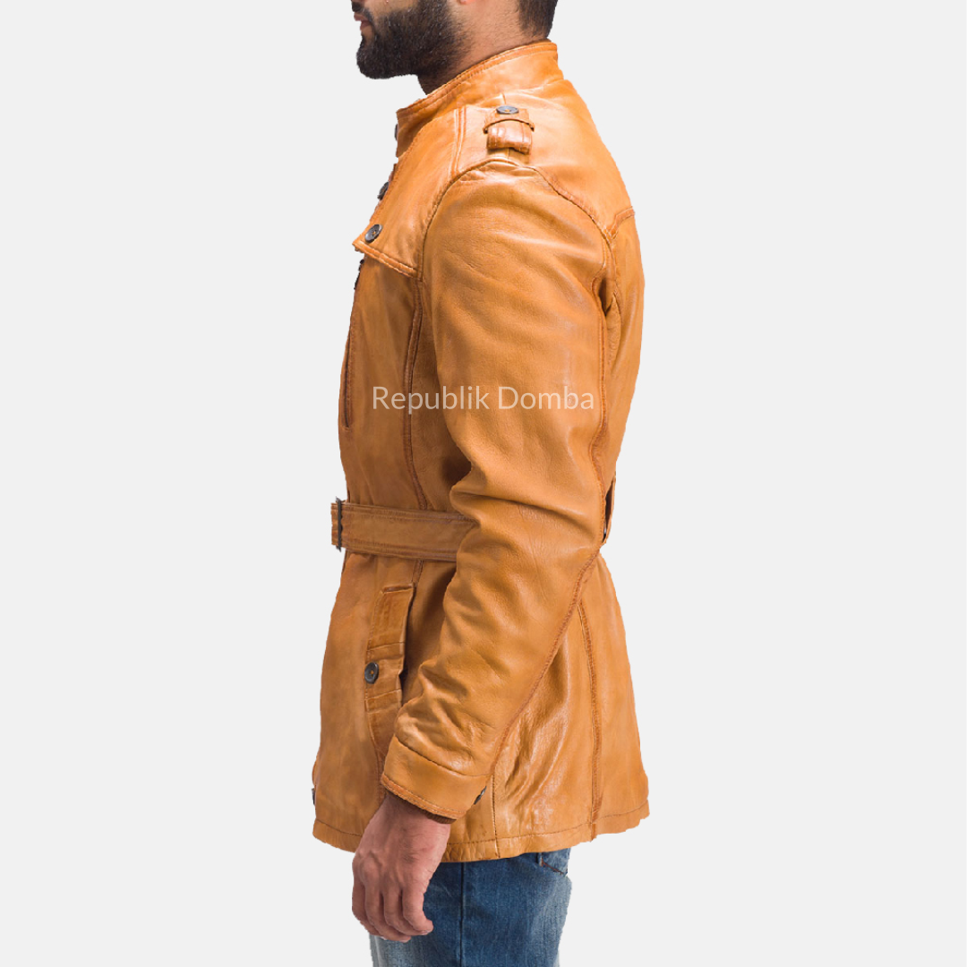 Jaket Kulit Pria Safari - PJS 105 - Detail Hardware dan Jahitan