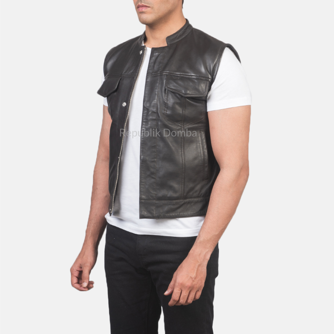 Rompi Kulit Pria - PR 411 - Detail Bahan Kulit Domba