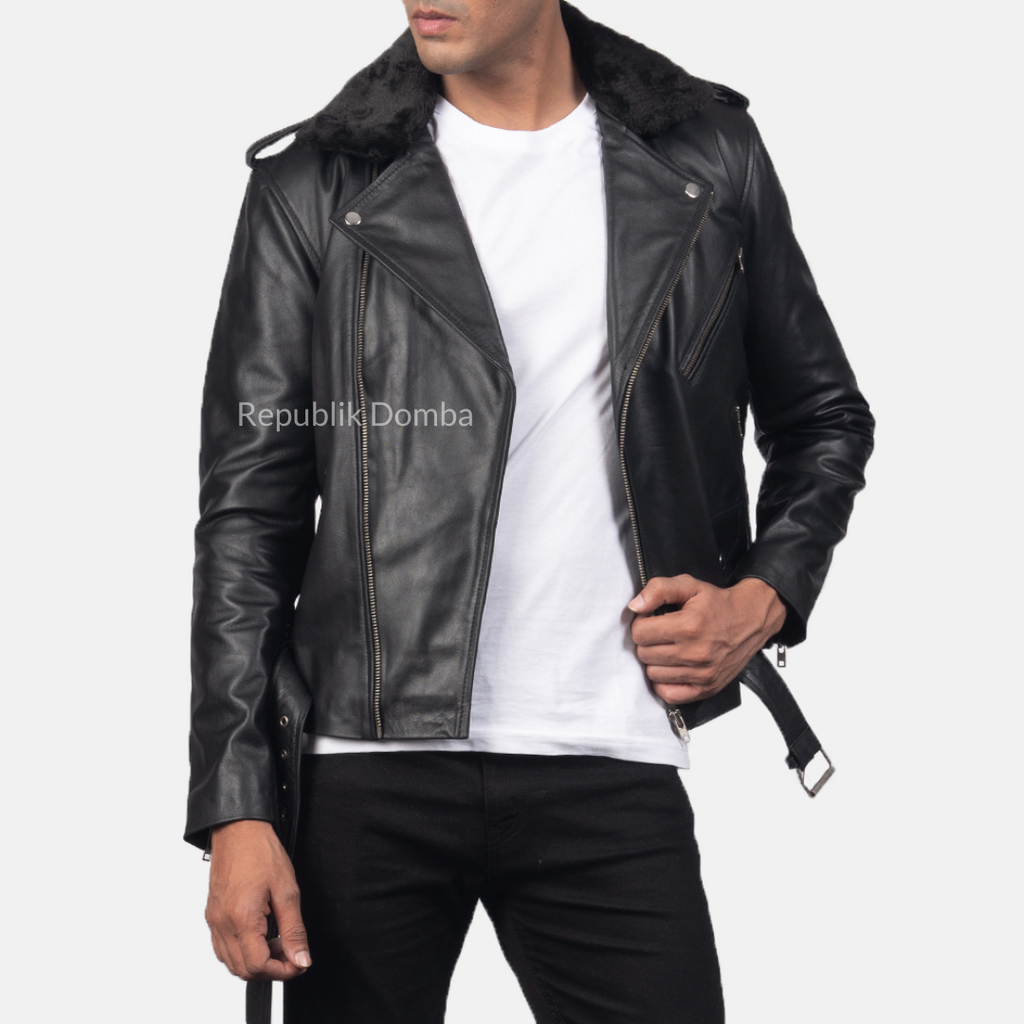 Jaket Kulit Pria Serong - PS 115