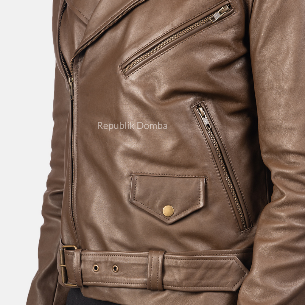Jaket Kulit Pria Serong - PS 403 - Tampak Samping
