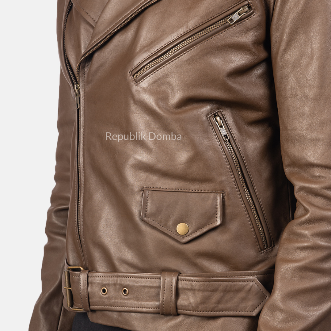Jaket Kulit Pria Serong - PS 403 - Tampak Samping