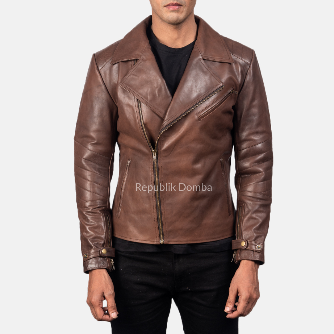 Jaket Kulit Pria Serong - PS 404