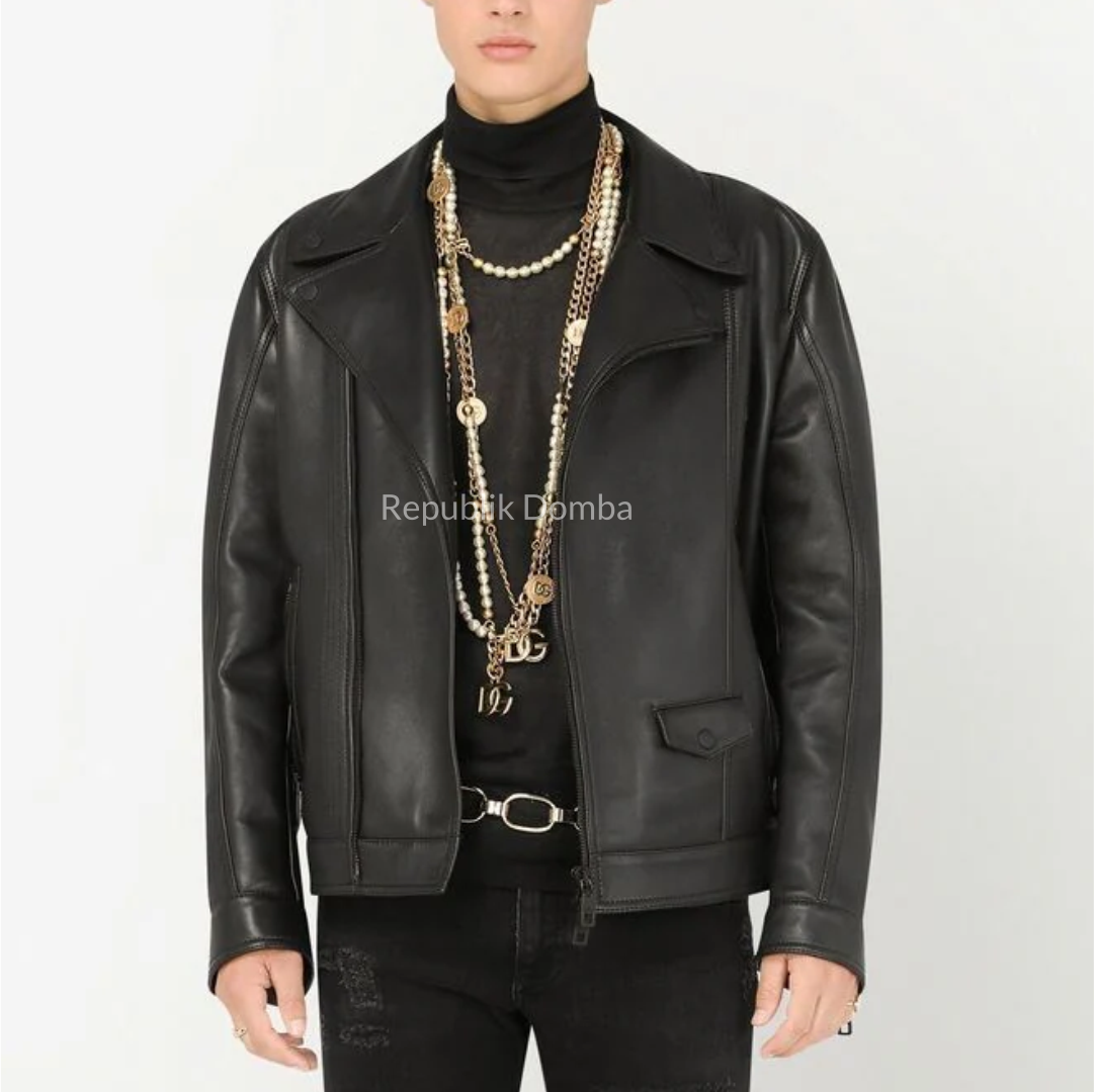 Jaket Kulit Pria Serong - PS 412