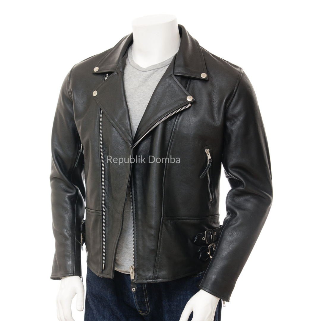 Jaket Kulit Pria Serong - PS 424 - Tampak Depan