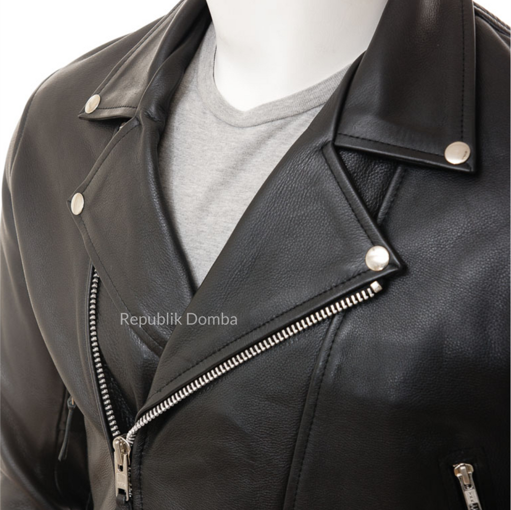 Jaket Kulit Pria Serong - PS 424 - Tampak Samping