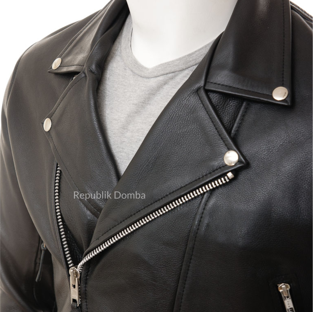 Jaket Kulit Pria Serong - PS 424 - Tampak Samping