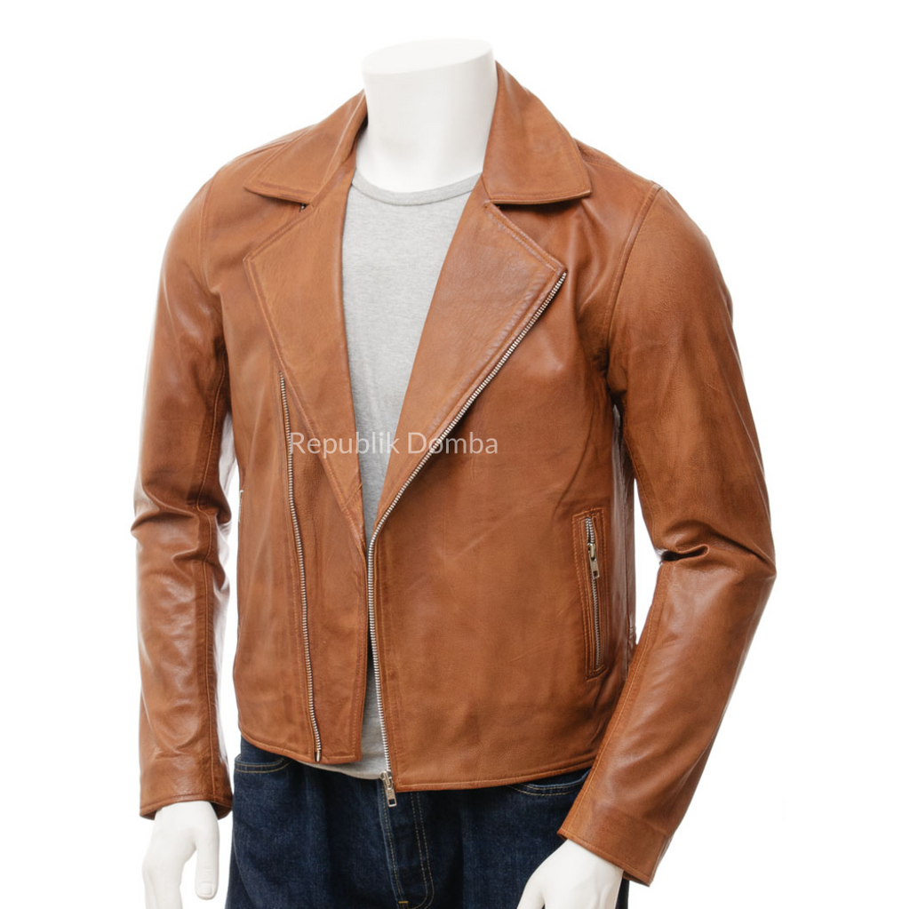 Jaket Kulit Pria Serong - PS 429