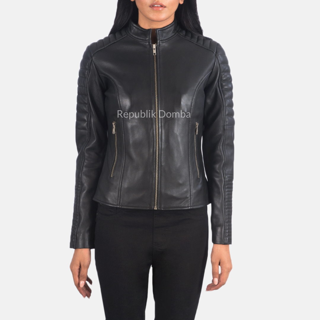 Jaket Kulit Wanita Biker - WB 401 - Tampak Depan