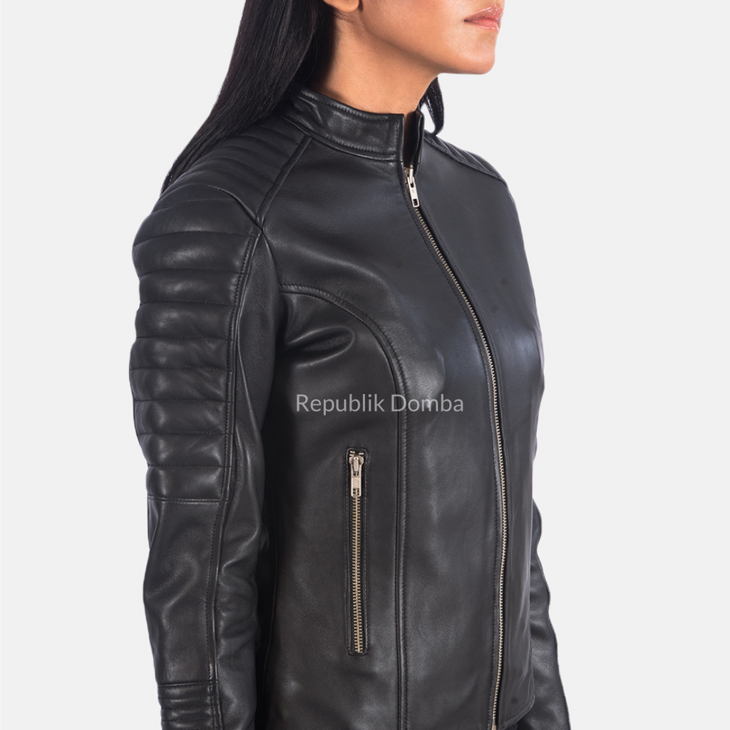 Jaket Kulit Wanita Biker - WB 401 - Tampak Belakang