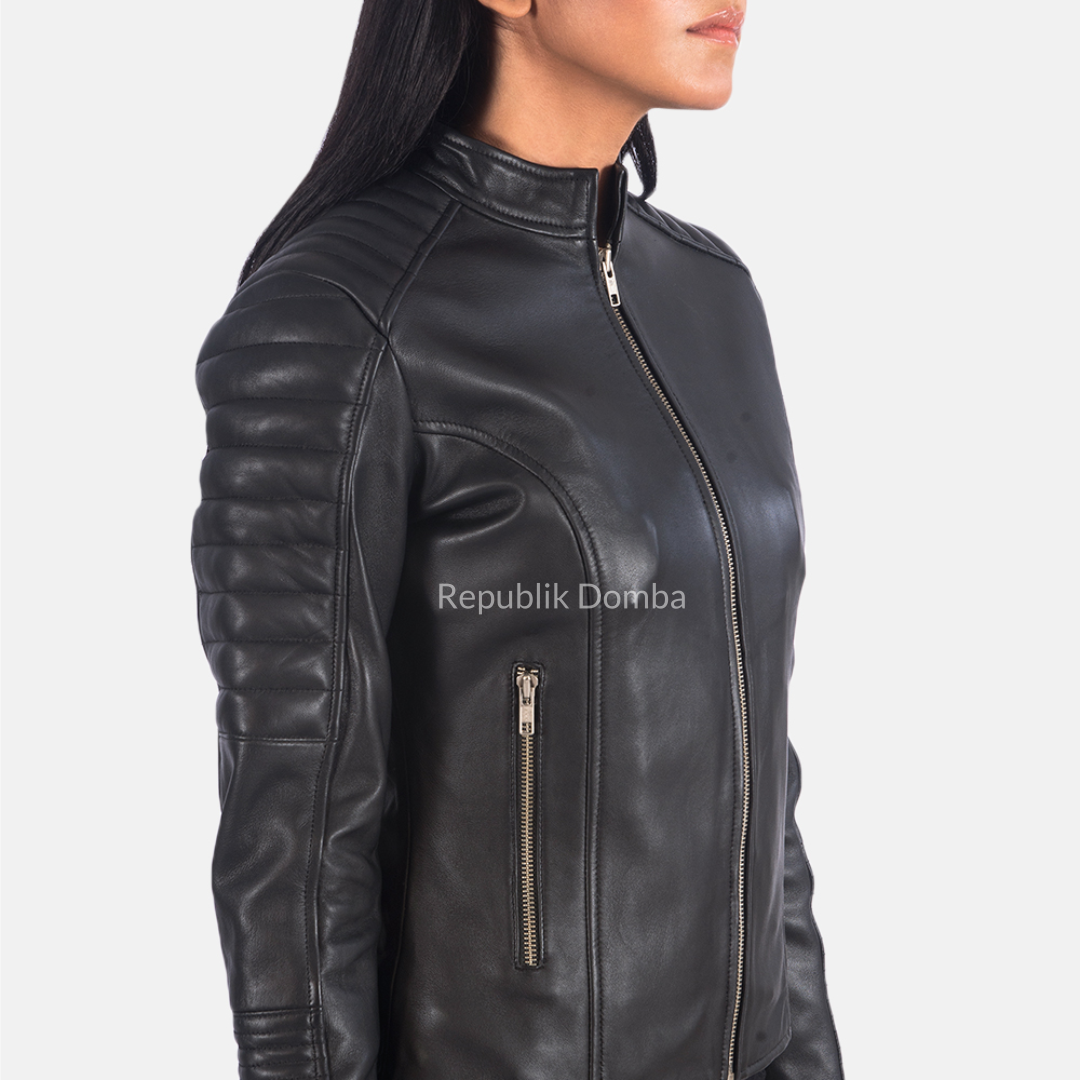 Jaket Kulit Wanita Biker - WB 401 - Tampak Belakang