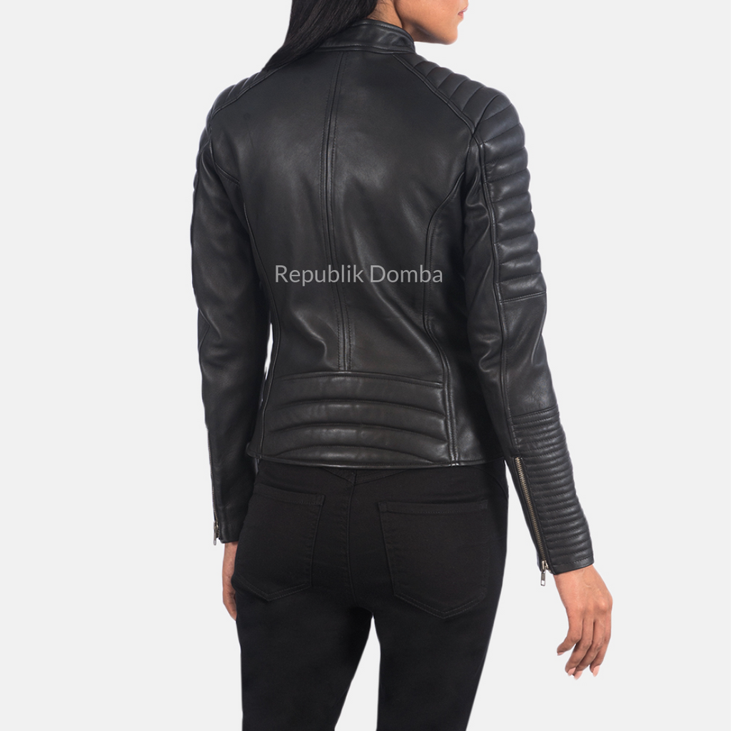 Jaket Kulit Wanita Biker - WB 401 - Detail Hardware dan Jahitan