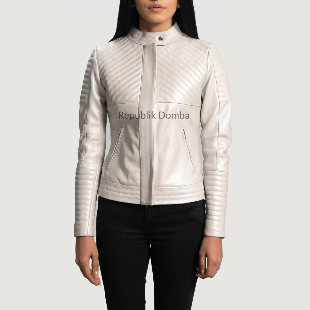 Jaket Kulit Wanita Biker - WB 406 - Tampak Depan
