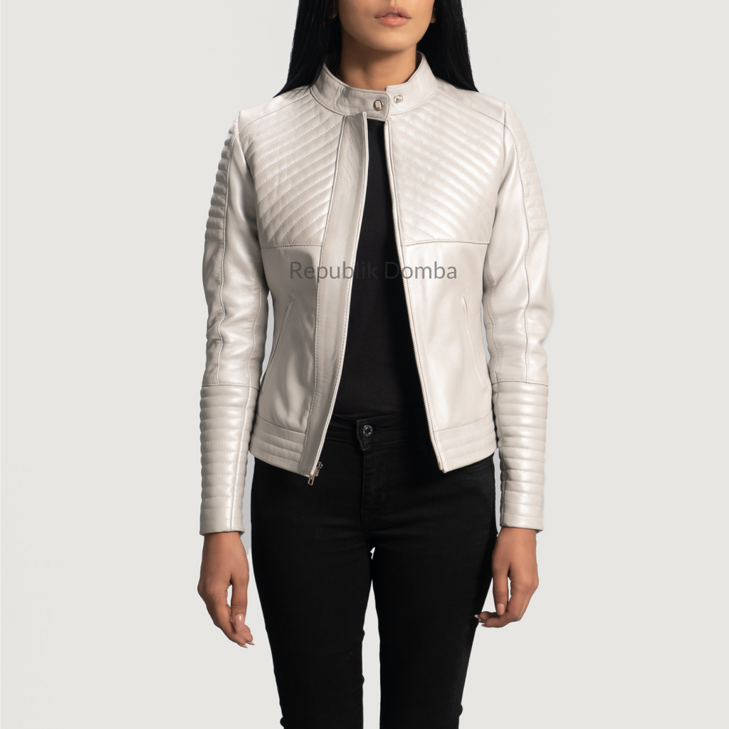 Jaket Kulit Wanita Biker - WB 406 - Tampak Samping