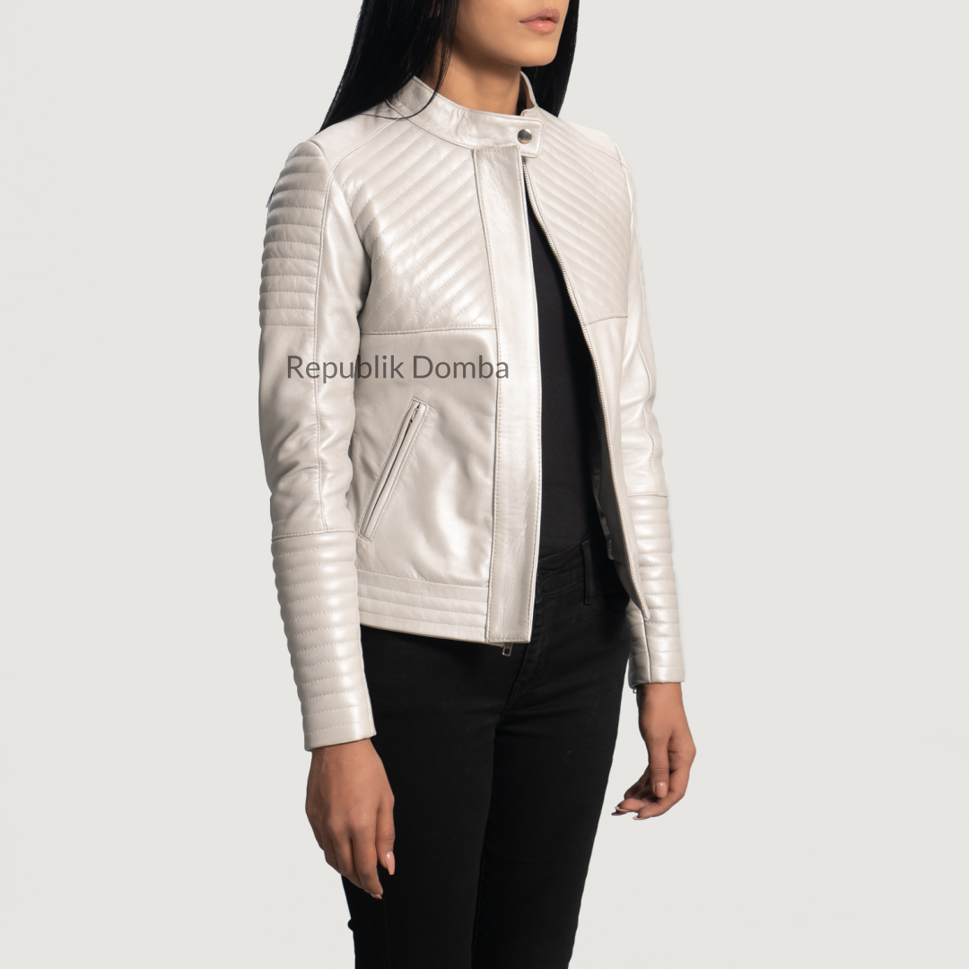 Jaket Kulit Wanita Biker - WB 406 - Tampak Belakang