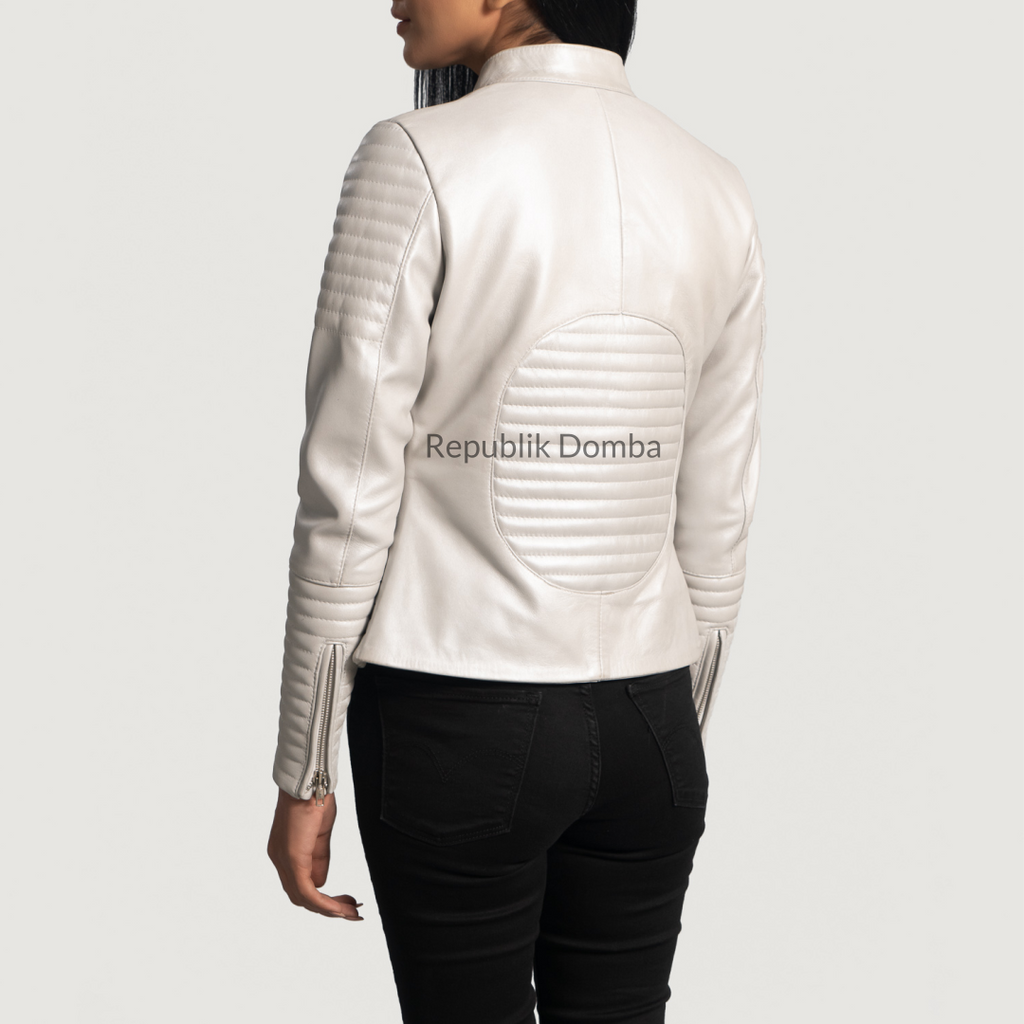 Jaket Kulit Wanita Biker - WB 406 - Detail Hardware dan Jahitan