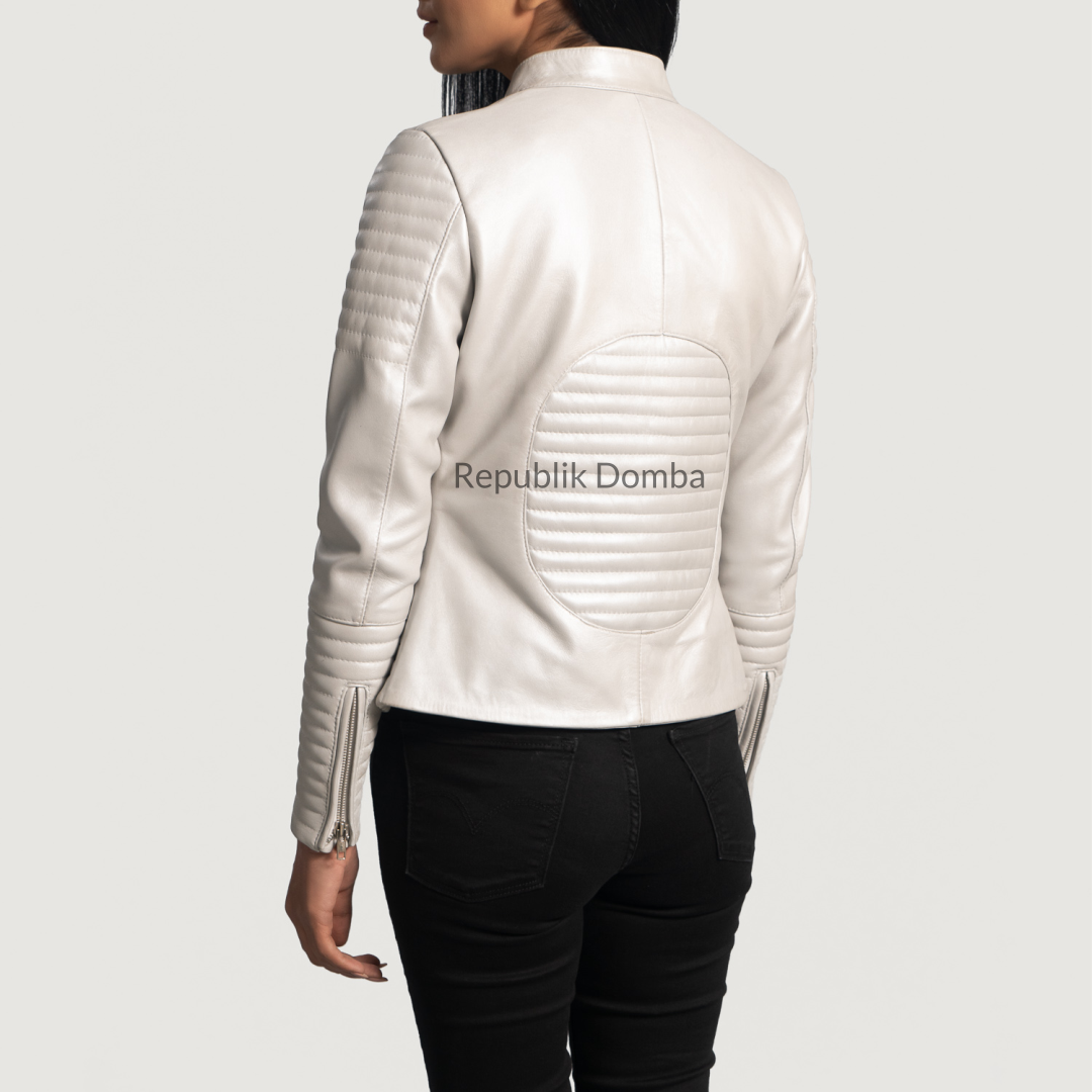 Jaket Kulit Wanita Biker - WB 406 - Detail Hardware dan Jahitan