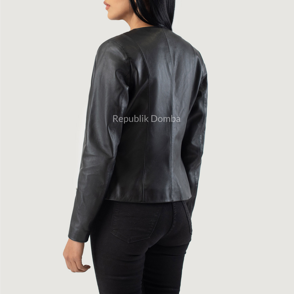 Jaket Kulit Wanita Casual - WC 401 - Detail Hardware dan Jahitan