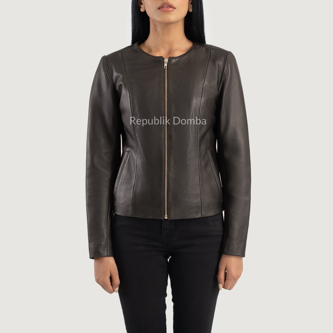 Jaket Kulit Wanita Casual - WC 402 - Tampak Depan