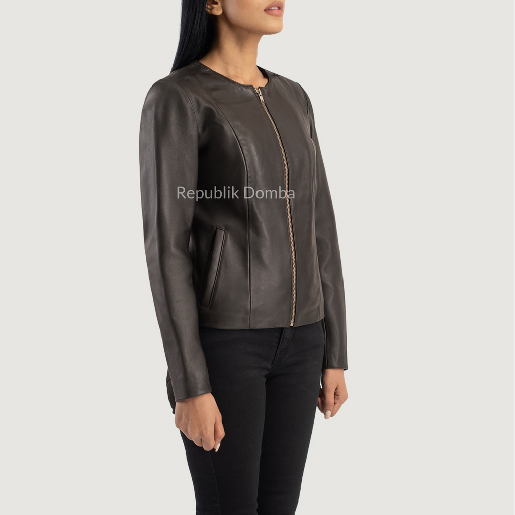 Jaket Kulit Wanita Casual - WC 402 - Tampak Samping