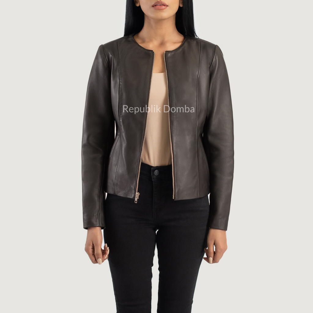 Jaket Kulit Wanita Casual - WC 402 - Tampak Belakang