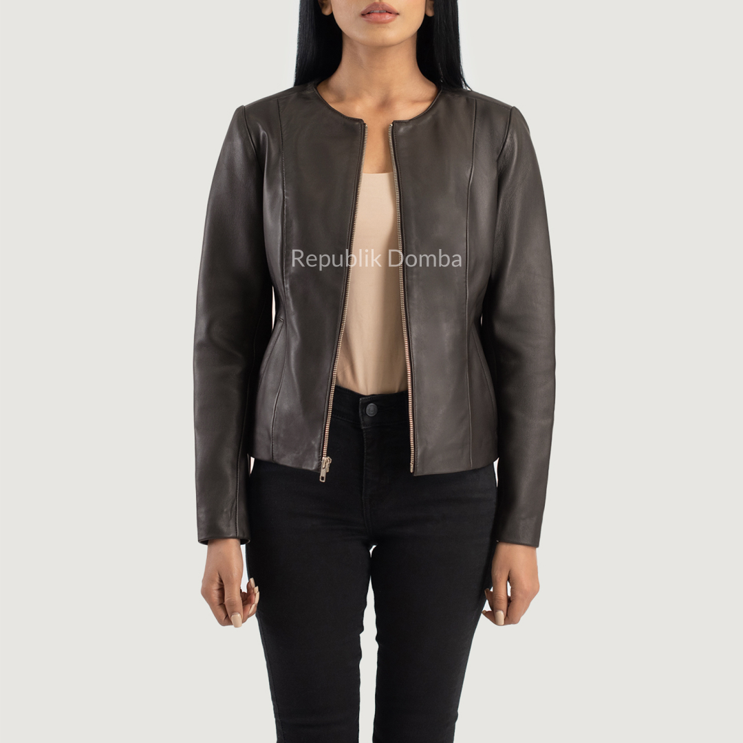 Jaket Kulit Wanita Casual - WC 402 - Tampak Belakang