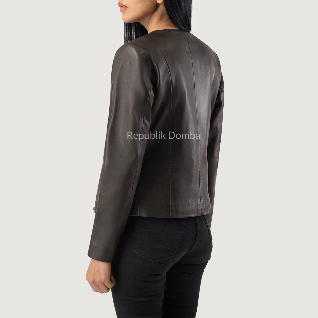 Jaket Kulit Wanita Casual - WC 402 - Detail Hardware dan Jahitan