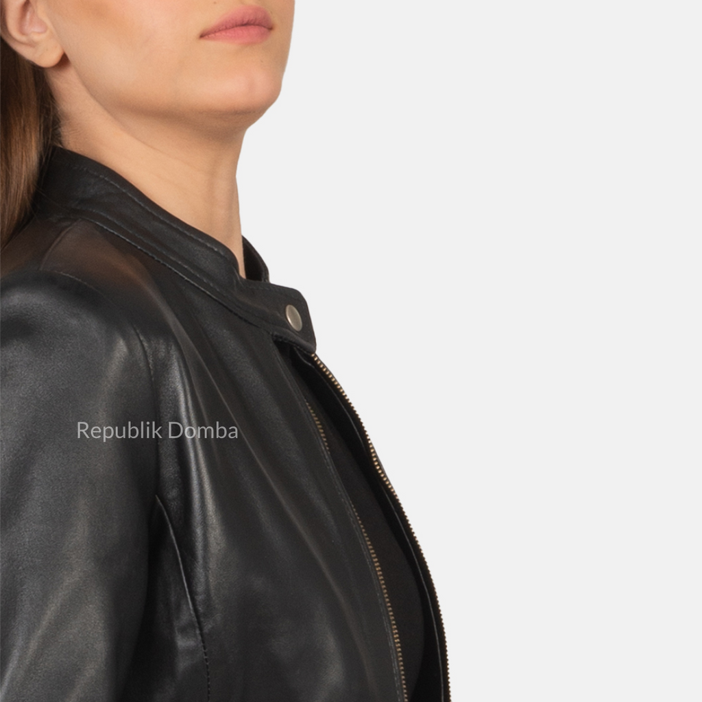 Jaket Kulit Wanita Casual - WC 403 - Detail Bahan Kulit Domba