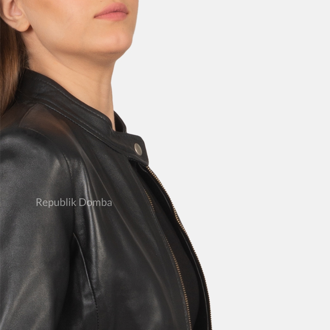 Jaket Kulit Wanita Casual - WC 403 - Detail Bahan Kulit Domba