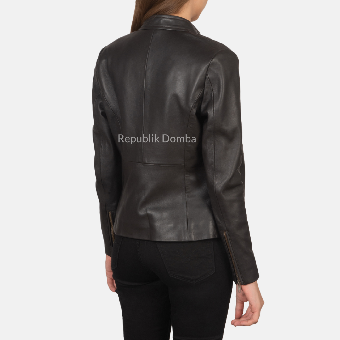 Jaket Kulit Wanita Casual - WC 404 - Detail Hardware dan Jahitan
